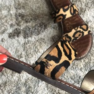 gala two strap genuine calf hair slide sandal